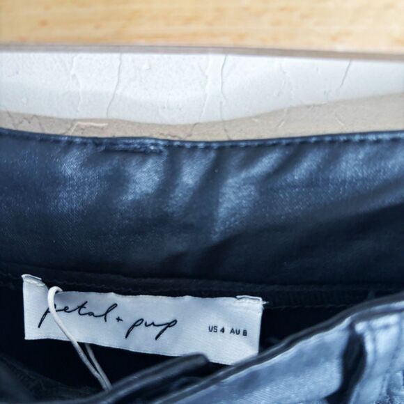 Petal Pup High Waist Vegan Leather Pants - Picture 4 of 7